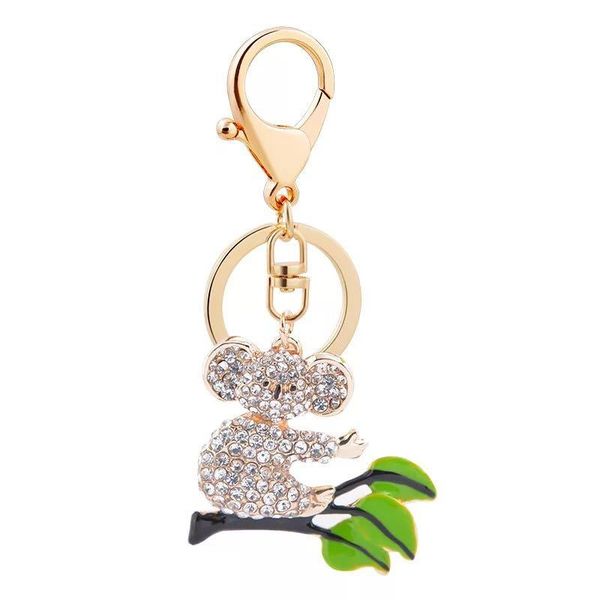 

новый crystal cute mittle koala keychain женская сумка мультфильм подвеска ключ цепи автомобильные ключ кольцо небольшие животные подвески а, Silver