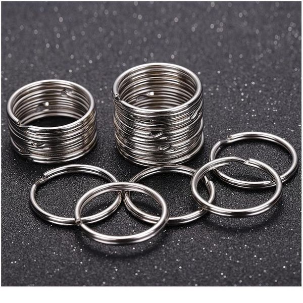 

10/40pcs 20/25mm polished silver color keyring keychain split key rings link circle women men diy key chains acc qylekf, Slivery;golden