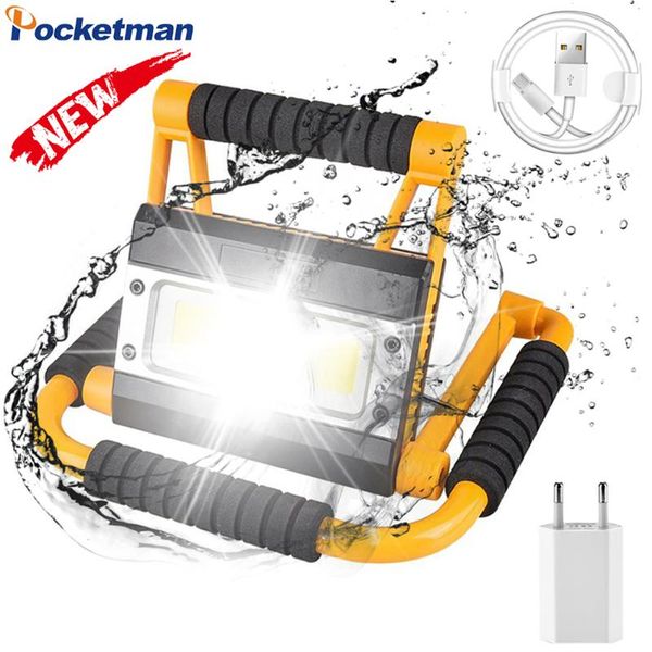 

100w long range led work light powerful usb rechargeable work lamp waterproof emergency light searchlight lantern