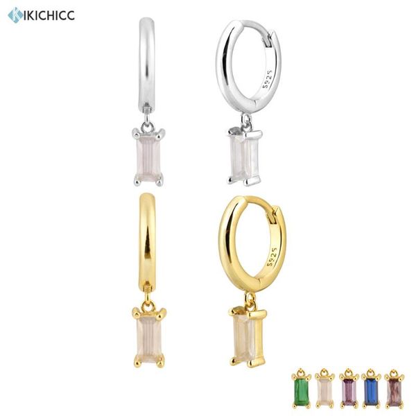 

dangle & chandelier kikichicc 925 sterling silver square zircon cz drop earring crystal circle pendiente piercing luxury jewelry 2021 rock p