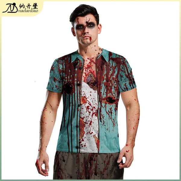 

t-shirt popular halloween horror 3d printed sports youth fitns short t, Black