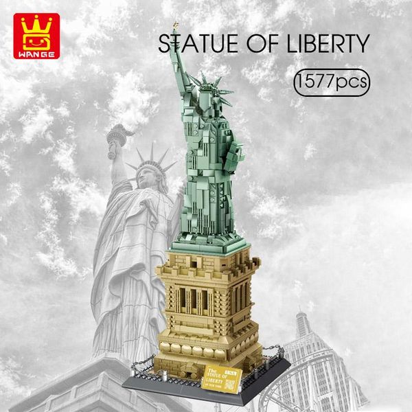 

wange 1577pcs worlds famous architecture building blocks statue of liberty model sets children assemble bricks diy toys gift wmtrdp