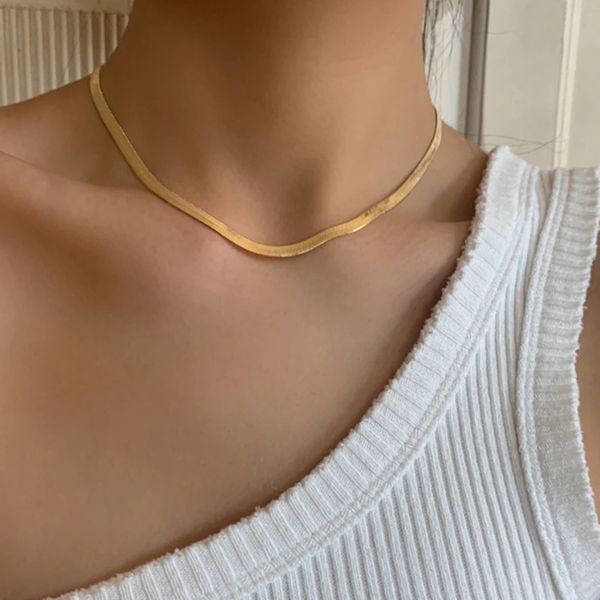 

clavicle necklace women choker simple female necklaces ladies wedding lady jewelry gold color trendy european party copper, Golden;silver