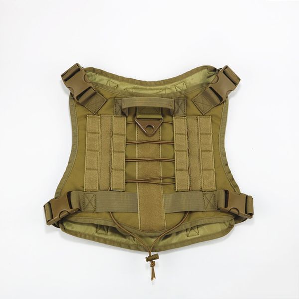 

outdoor tactical breathable army clothes adjustable size training hunting molle dog vest harness, Black;green