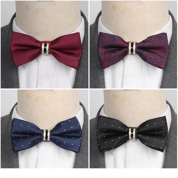 

men luxurious bowtie groom mens striped plaid cravat gravata fashion butterfly wedding bow ties for male accessories g qylpaf, Black;gray