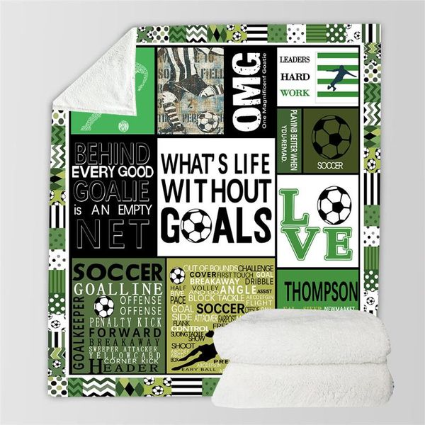 

i love football 3d printed plush fleece blanket home office washable casual kids sherpa blanket drop shipping 07