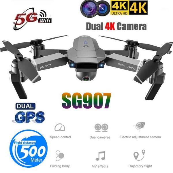 

sg907 gps drone with 4k hd dual camera wide angle anti-shake wifi fpv rc quadcopter foldable drones professional gps follow me1