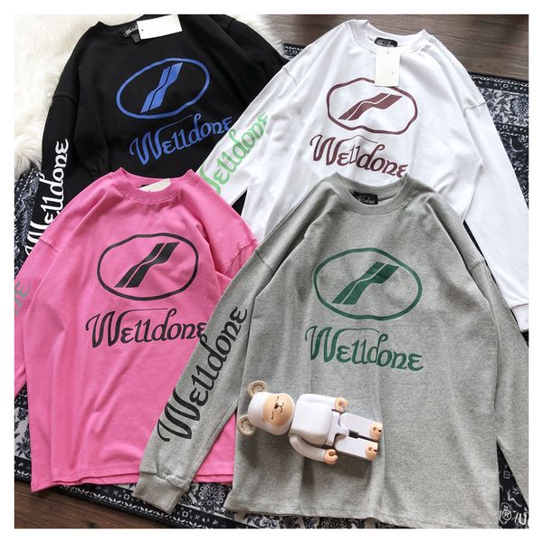

2021 weldone yangmi same pink men's and t-shirt thin sweater new women's long sleeve u91b, White