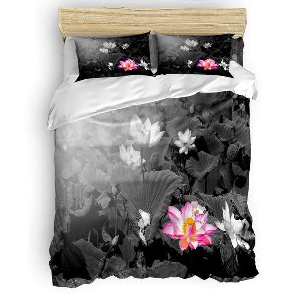 

bedding sets black and white lotus flower 4 piece quilted duvet set independence day california king april fools living room ha