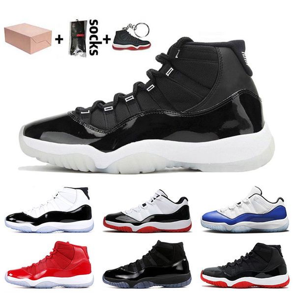 

with box 25th anniversary metallic silver 11s jumpman 11 basketball shoes women men bred 11 concord blue sneakers mens trainers cap and gown