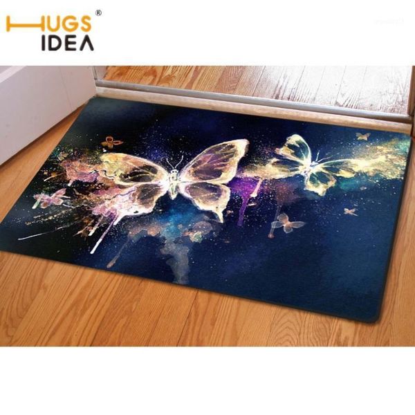 

hugsidea 3d beauty butterfly pattern carpet area rug for home living room bedroom kitchen soft carpets & rugs alfombras de salon1