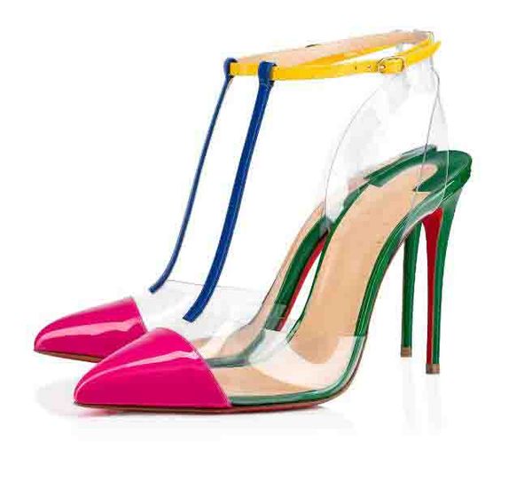 

luxury summer brands women red bottom nosy pumps red sole high heels lady sandals pointed toe wedding party eu35-43,with box, Black