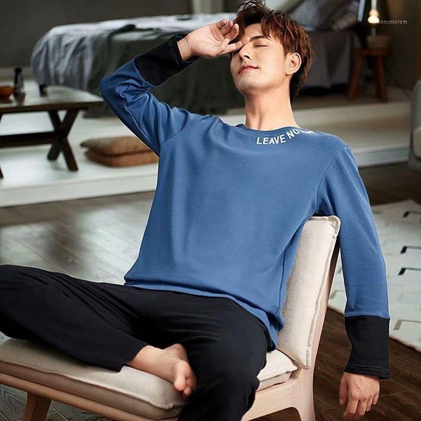 

men's sleepwear thin cotton chinese characteristics men's pajamas spring and autumn long-sleeved casual leisure large size suit1, Black;brown