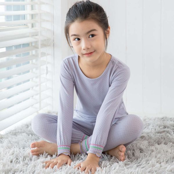 

nightwear round girls' neck suit pullover in autumn and winter, Blue;red