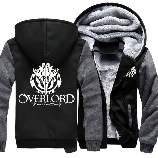 

2021 new us size hoodies men for anime overlord 3 albedo ainz ooal coat hoodie winter fleece thicken jacket sweatshirts ii0r, Black
