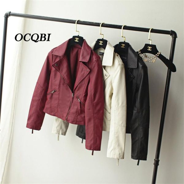 

women's jackets spring fashion slim motorcycle pu bomber streetwear jacket korean style zipper coat women, Black;brown