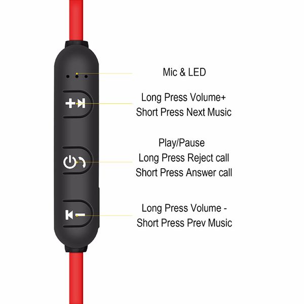 

bluetooth earphone sports neckband magnetic wireless 1earphones stereo earbuds music metal headphones with mic for all phones