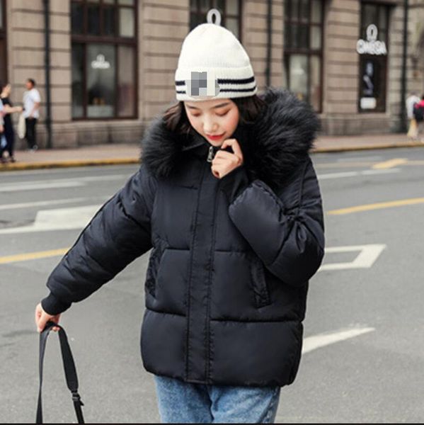 

parkas women winter coats padded jacket female puffer coats ladies faux fur fluffy hooded streetwear loose style outwear, Black