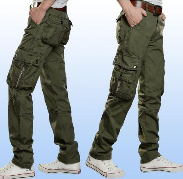 

2021 new men load tactical trousers men's trousers'trousers' pants in cotton casual males ei0b, Black;white