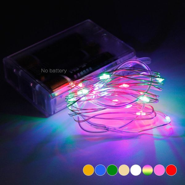 

1pcs 2m 5m 10m copper silver wire led string lights waterproof holiday lighting for christmas tree wedding party decoration q bbygqm
