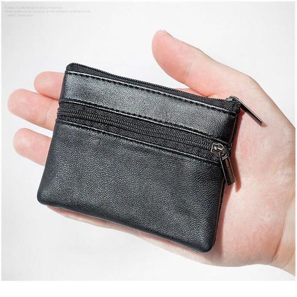 

men women card coin bags key soft credit card holder zip leather wallet coin pouch bag purse carteira mini coin bags jlltor, Red;blue