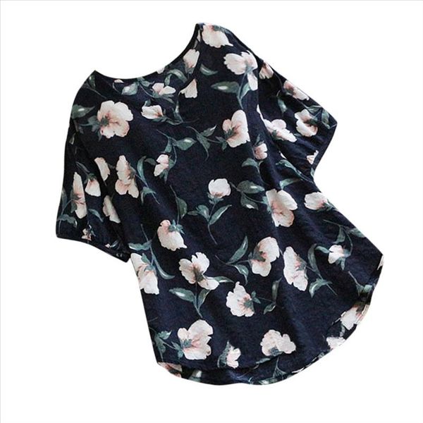 

women and blouse fashion 5xl plus large size womens blouses summer boho floral print loose blouse shirts 5$, White