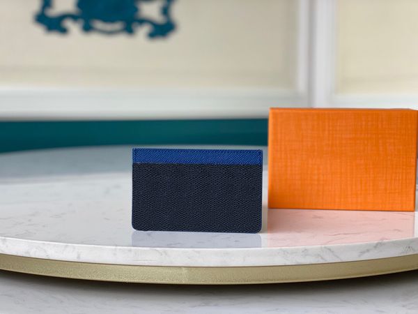 

fashion black/blue genuinel leather mens card holder with box luxurys designers wallet womens wallet purse credit card holder 3, Brown;gray