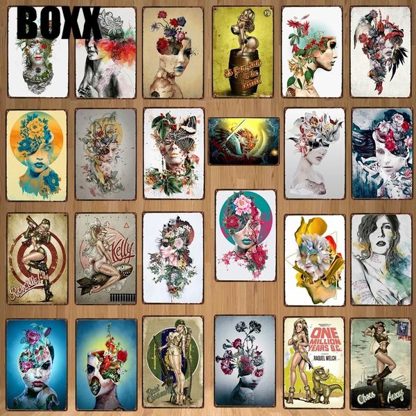 

tattoos tin signs metal plate wall bar restaurant home art cinema decor cuadros
