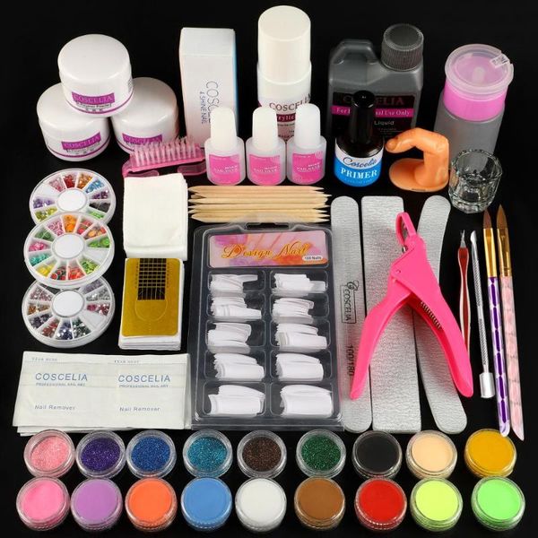 

nail art kits coscelia acrylic kit powder with 30\120ml liquid glitter extension for manicure tools