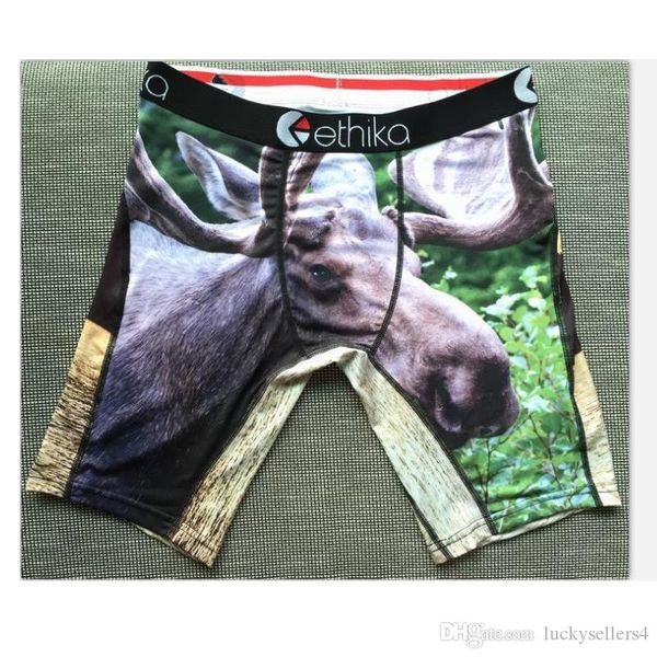 

7 indian buffalo gyro peacock print quick dryinge cotton ethika boxers men cuecas boxers de marca boxer shorts men underwear long leg boxer4, Black;white