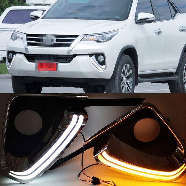 

1 pair led drl daytime running lights for toyota fortuner 2015 2016 2017 2018 daylight turn signal lamp style