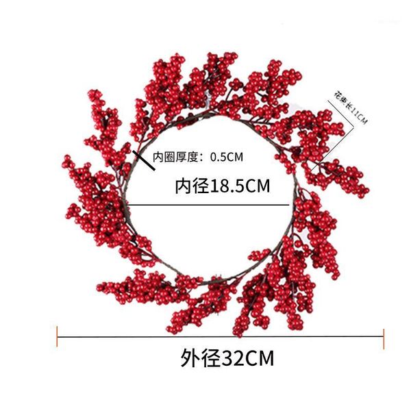 

decorative flowers & wreaths 2021 christmas wreath door decoration model berries ornaments red fruits1