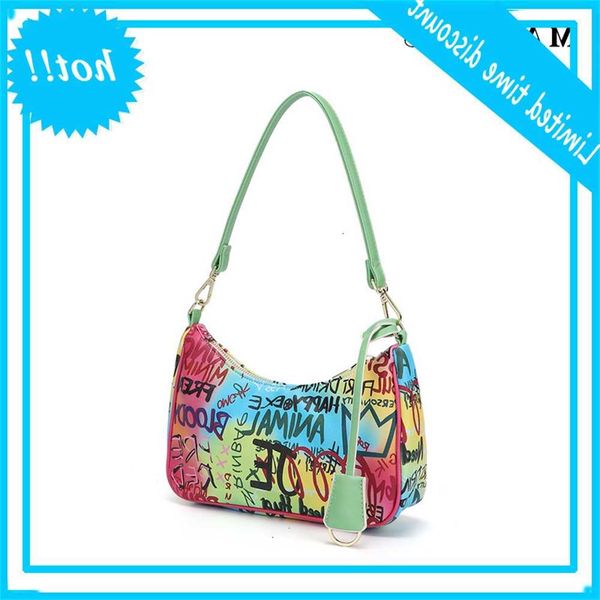 

maidudu 2020 new handbag armpit painted graffiti one shoulder slung women's bag