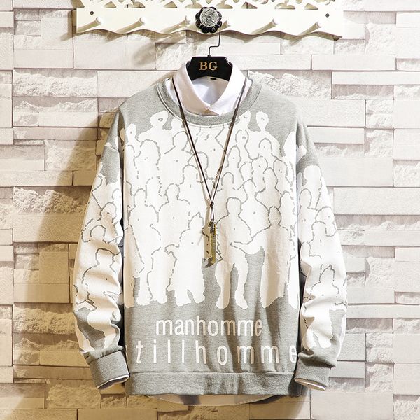 

2021 new autumn spring hooded hoodie of hip hop punk pullover streetwear fashion clothes more asian size m-5xl 8b08, Black