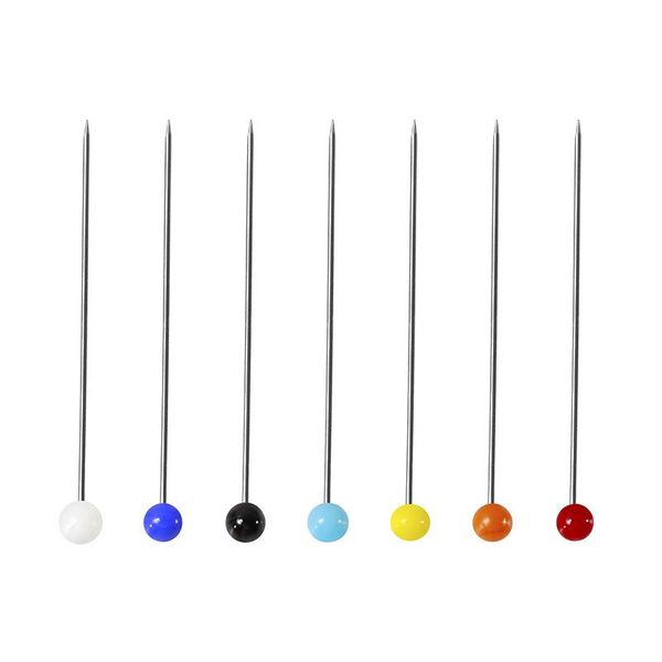 

100 50pcs 38mm round pearl head dressmaking pins weddings sewing pin with box multi color dressmaking quilting pins sewing pins wmtvhl
