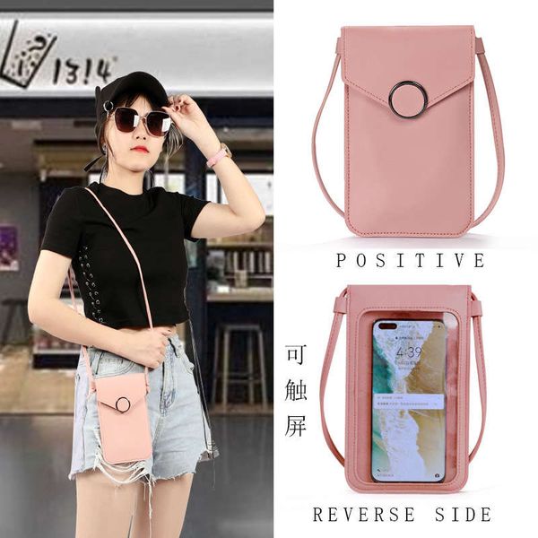 

touch screen cell phone purse smartphone wallet leather shoulder strap handbag women bag for iphone 11 samsung huawei 6.7"