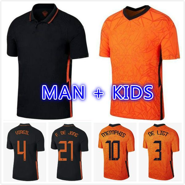 

netherlands 2020 mens jersey kids kit de ligt cruyff soccer jersey memphis soccer jersey holland sneijde gullit 2021 wijnaldum, Black;yellow