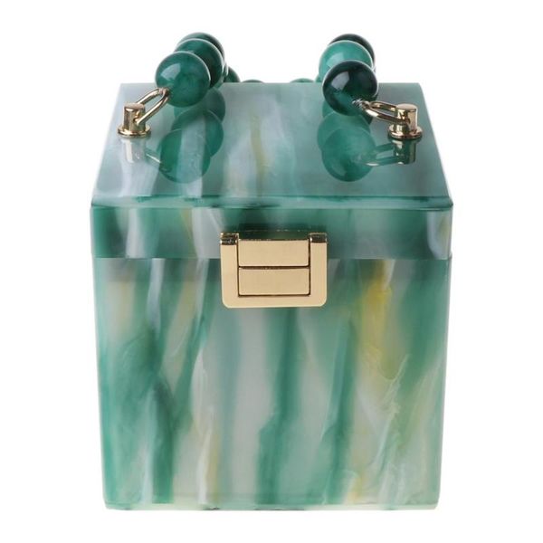 

gift box shape women acrylic party clutch evening tote wedding handbag purse x7xc