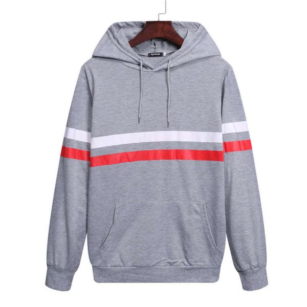 

sportswear casual 2019 color matching fashionable hooded men's sweater top, Gray
