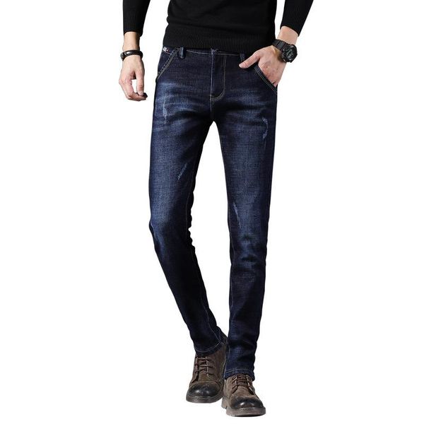 

men's jeans 2021 plus velvet thick casual all-match style size high quality, Blue