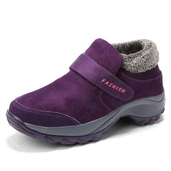 

2020 snow boots for women winter fashion warm plush platform ankle boots for women waterproof high heel, Black