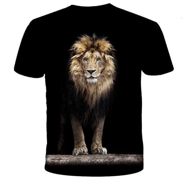 

personalized lion men's 3d printed short-sleeved t-shirt male summer hip-hop o-collar casual drop shipping, White;black