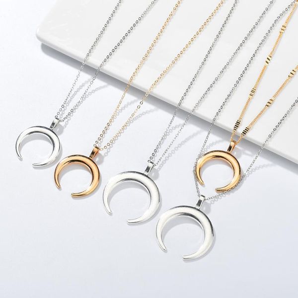 

pendant necklaces selling fashion jewelry white gold/gold colr moon simple necklace party foe women girl, Silver