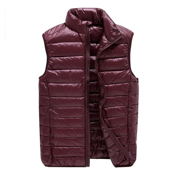 

2021 new 6xl 7xl plus ultra light vest men portable sleeveless lightweight warm jacket white duck down vests vhg5, Black