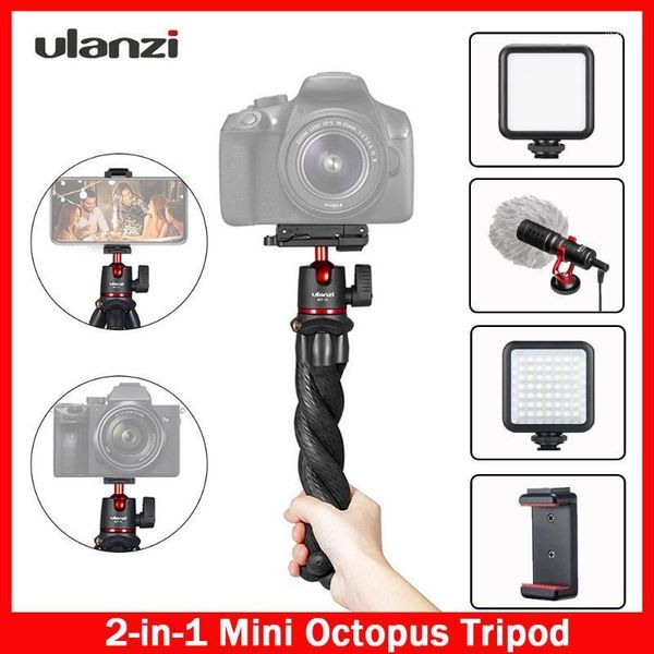 

ulanzi mt-11 flexible ocs tripod stand 2-in-1 platform design 360° adjustment ballhead for smartphone dslr slr vlog tripod1