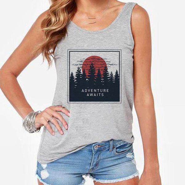 

camisole tank women vogue belief of the universe print tee shirt female casual harajuku loose o-neck vest plus size, White
