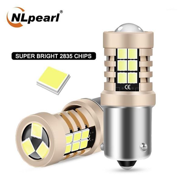 

nlpearl 2x signal lamp p21w led 1156 ba15s bau15s led bulbs 21smd 2835 chips 1157 bay15d p21/5w car brake reverse lights 12v1
