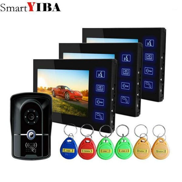 

smartyiba video intercom doorbell 7''tft lcd wired video door phone system for home indoor monitor outdoor ir camera1