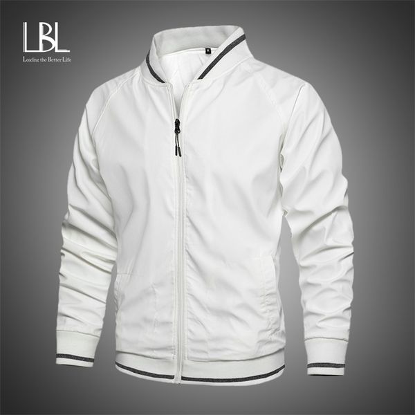 

mens zipper bomber jacket casual baseball overcoat plus us size zip up men jacket spring autumn brand windbreaker slim fit coats 201105, Black;brown