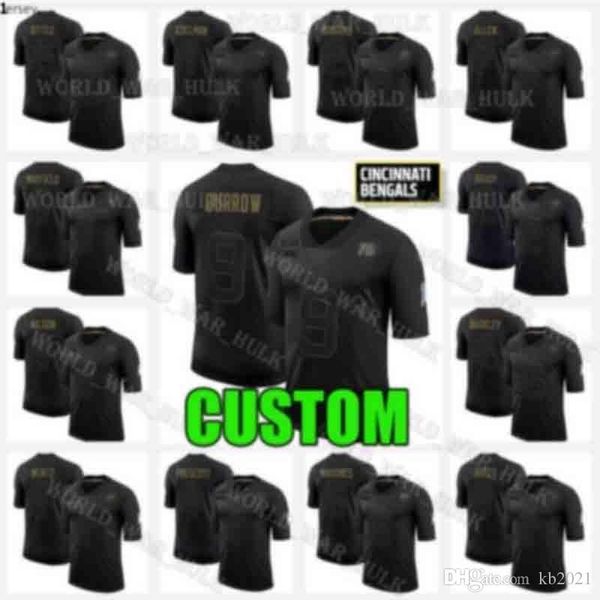 

cincinnati. бенгальс jersey custom black 2020 салют для обслуживания 9 joe burrow 28 joe mixon tee higgins tyler boyd jessie bates iii, Black;red